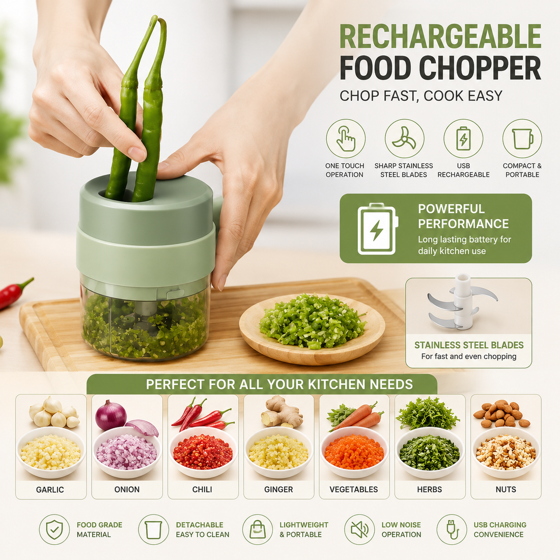 Wireless Mini Food Chopper