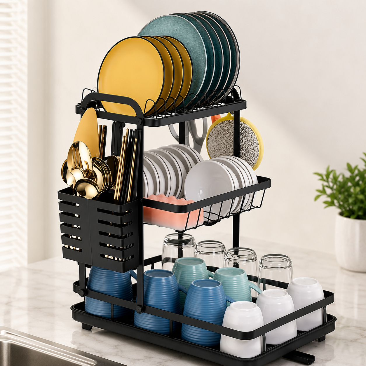 2 Tier Dish Drying Rack