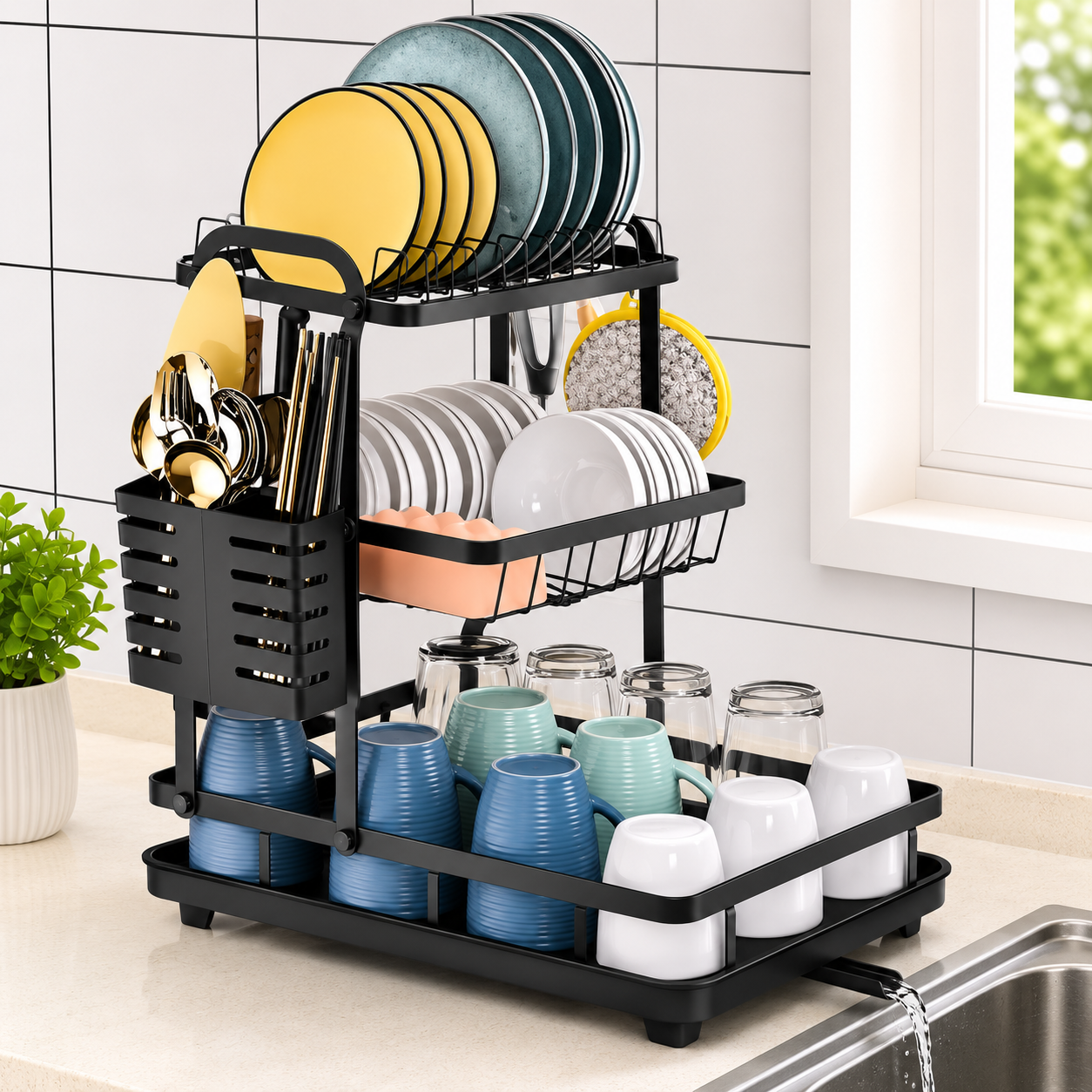 2 Tier Dish Drying Rack