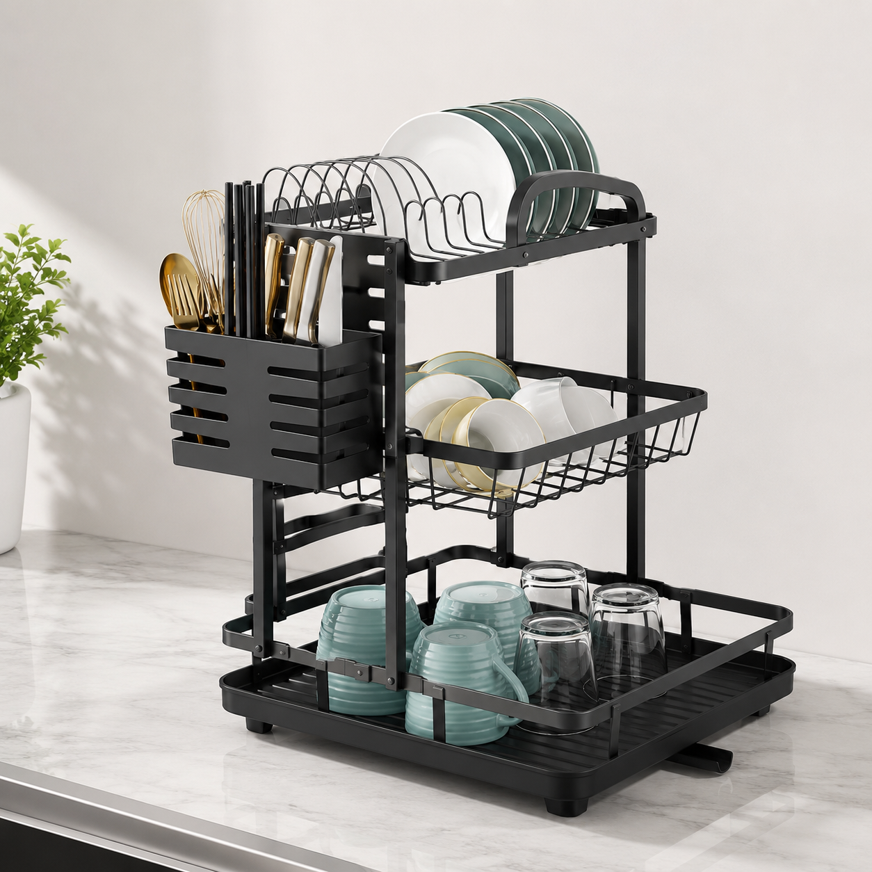 2 Tier Dish Drying Rack